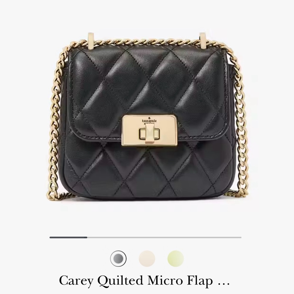 Kate Spade Black and Gold Quilted Mini Bag